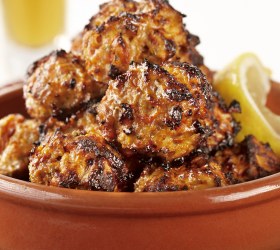 Spanish Chicken and Chorizo Meatballs with Garlic Aioli